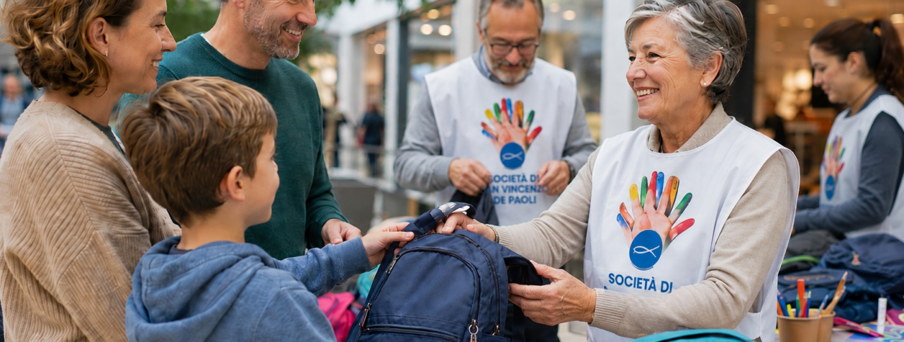 Uno zaino per ricominciare: a Biella la solidarietà ha il volto della Società di San Vincenzo De Paoli